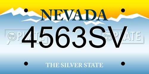 4563SV Nevada License Plate