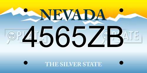 4565ZB Nevada License Plate