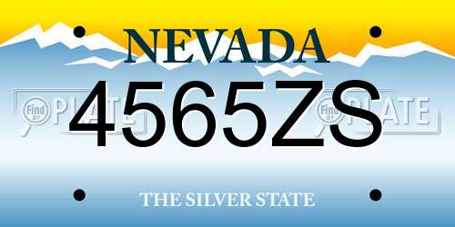 4565ZS Nevada License Plate