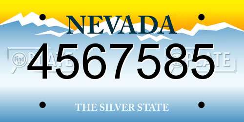 4567585 Nevada License Plate