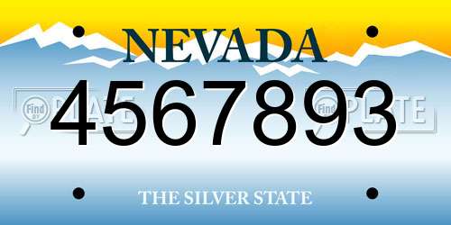 4567893 Nevada License Plate