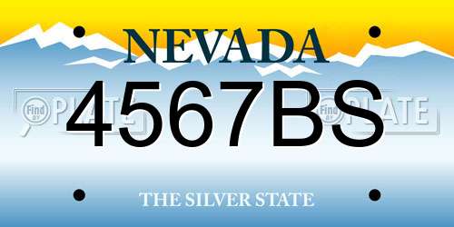 4567BS Nevada License Plate