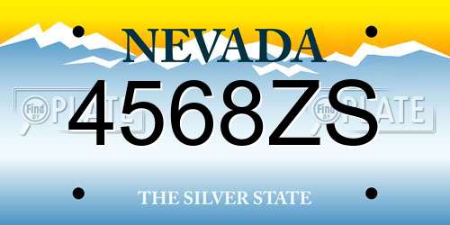 4568ZS Nevada License Plate