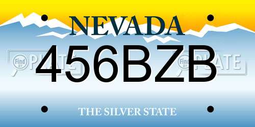 456BZB Nevada License Plate