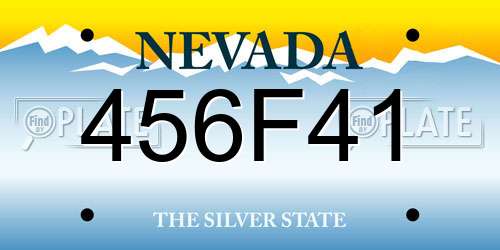 456F41 Nevada License Plate