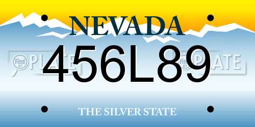 456L89 Nevada License Plate