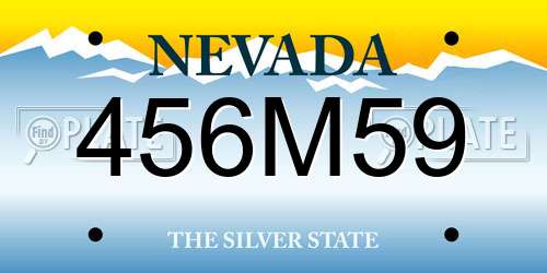 456M59 Nevada License Plate