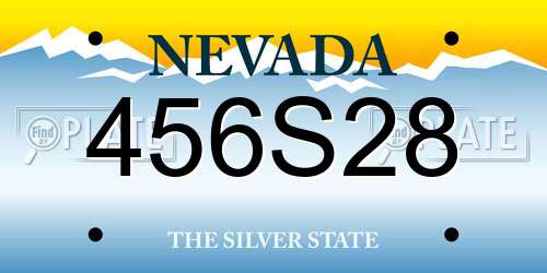 456S28 Nevada License Plate