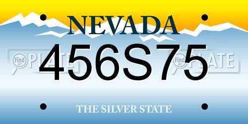 456S75 Nevada License Plate