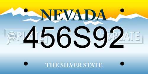 456S92 Nevada License Plate