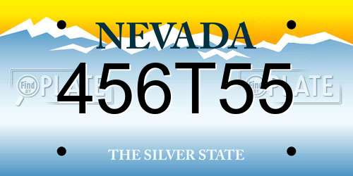 456T55 Nevada License Plate