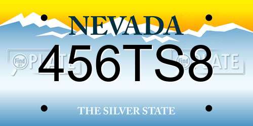 456TS8 Nevada License Plate