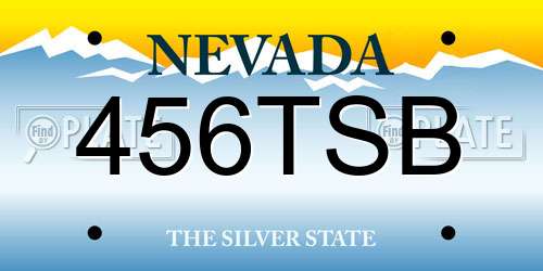 456TSB Nevada License Plate