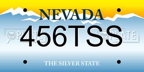 456TSS Nevada License Plate