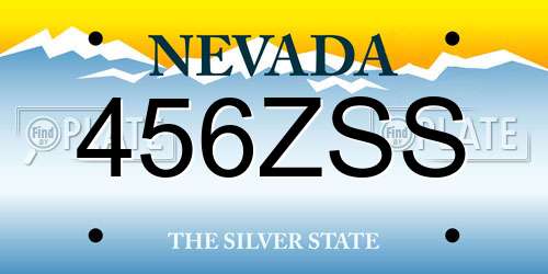 456ZSS Nevada License Plate