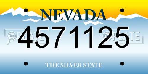 4571125 Nevada License Plate