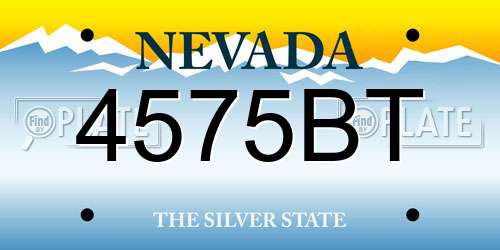 4575BT Nevada License Plate