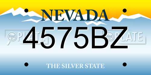 4575BZ Nevada License Plate