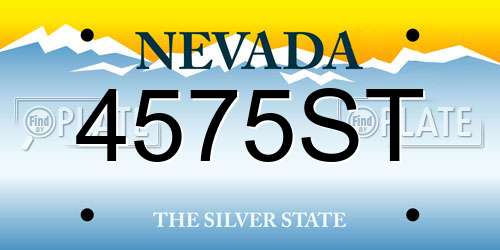4575ST Nevada License Plate