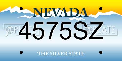 4575SZ Nevada License Plate