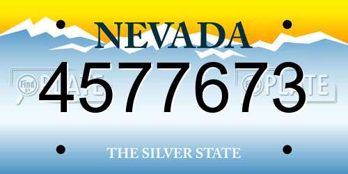 4577673 Nevada License Plate