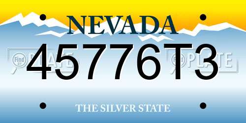 45776T3 Nevada License Plate