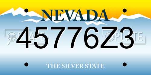 45776Z3 Nevada License Plate