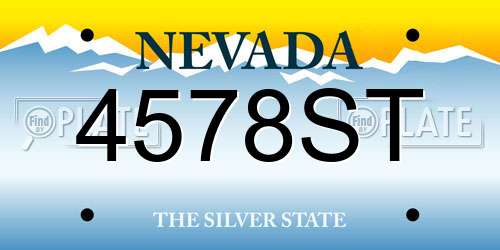 4578ST Nevada License Plate