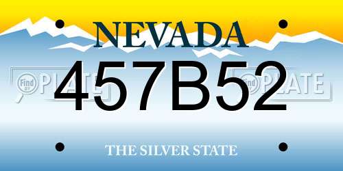 457B52 Nevada License Plate