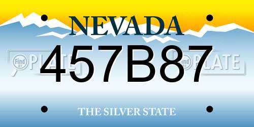 457B87 Nevada License Plate