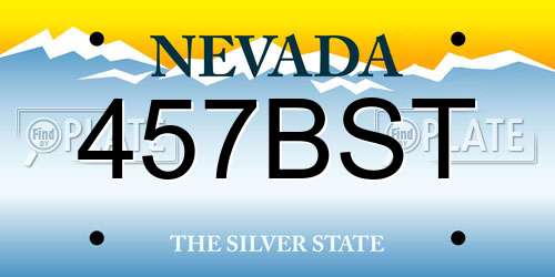 457BST Nevada License Plate