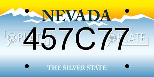 457C77 Nevada License Plate