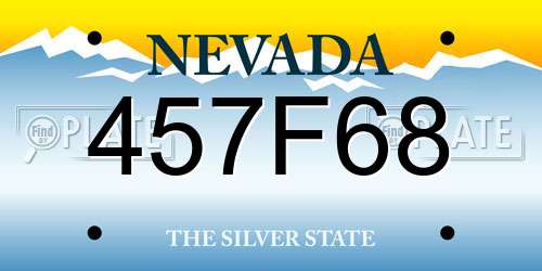 457F68 Nevada License Plate