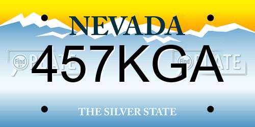 457KGA Nevada License Plate