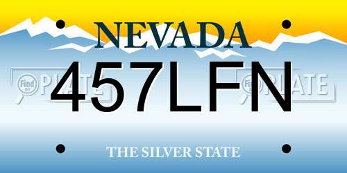 457LFN Nevada License Plate