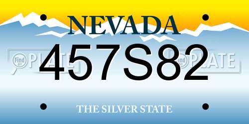 457S82 Nevada License Plate