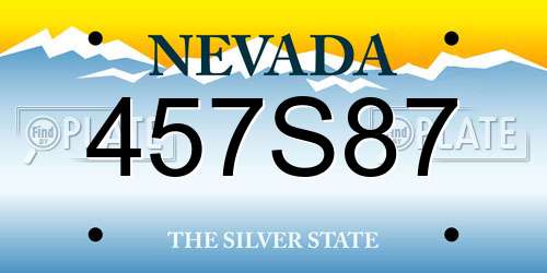 457S87 Nevada License Plate