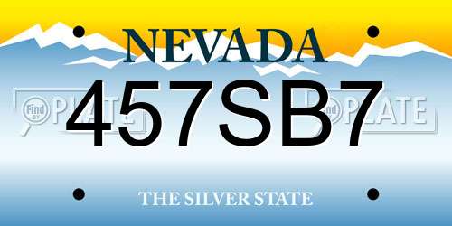 457SB7 Nevada License Plate
