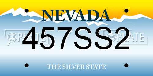 457SS2 Nevada License Plate