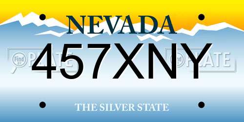 457XNY Nevada License Plate