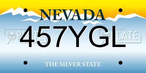 457YGL Nevada License Plate