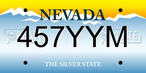 457YYM Nevada License Plate