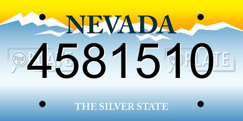 4581510 Nevada License Plate