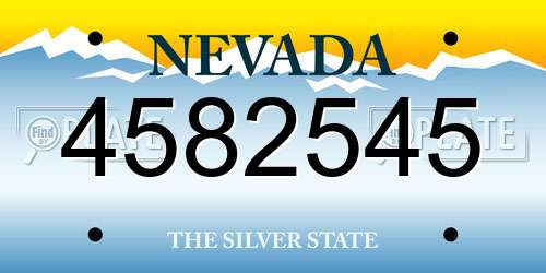 4582545 Nevada License Plate
