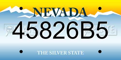 45826B5 Nevada License Plate