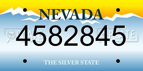4582845 Nevada License Plate