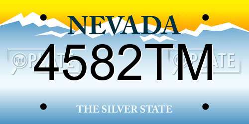 4582TM Nevada License Plate