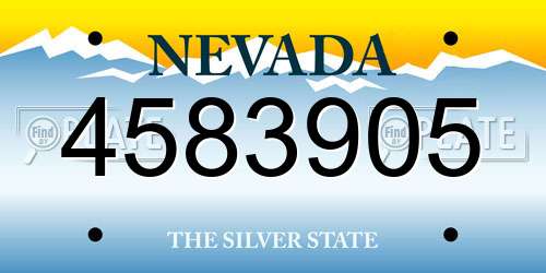 4583905 Nevada License Plate