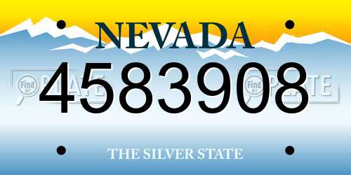 4583908 Nevada License Plate