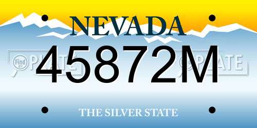 45872M Nevada License Plate